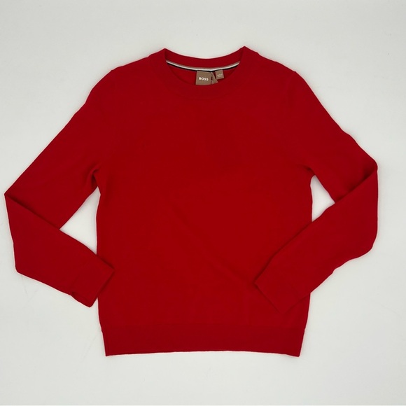 BOSS Hugo Boss Red Superfine Merino Wool Sweater – Size Medium – New with Tags - Picture 1 of 12